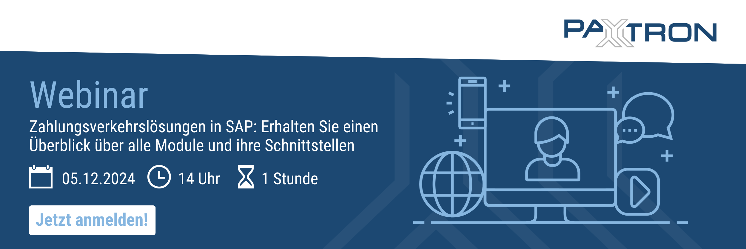 Einladung zum Webinar Zahlungsverkehrslösungen am 05.12.2024 um 14:00 Uhr